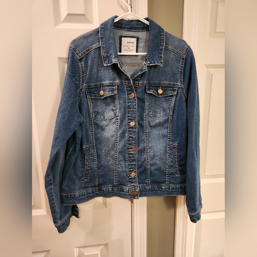 Sonoma Medium Wash Blue Denim Jacket - Women's Classic Trucker- Size XL